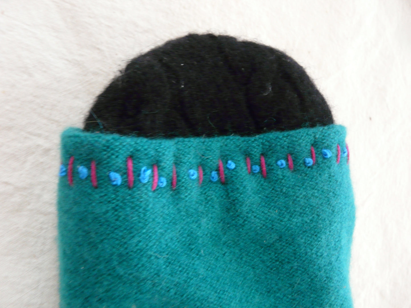 Single cashmere mittens - aqua, pink, and purple