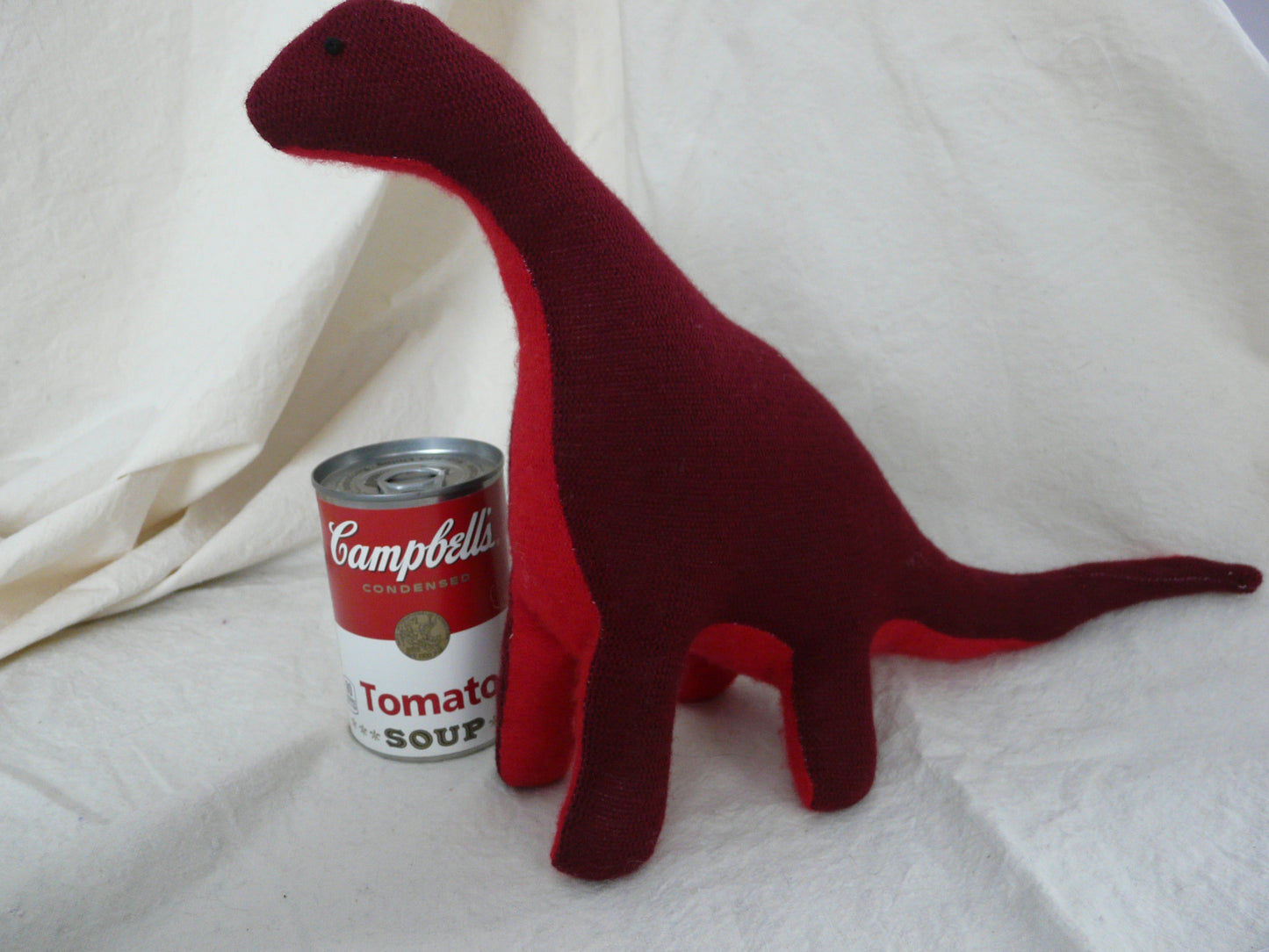 Stuffed Tall Dino - maroon/red
