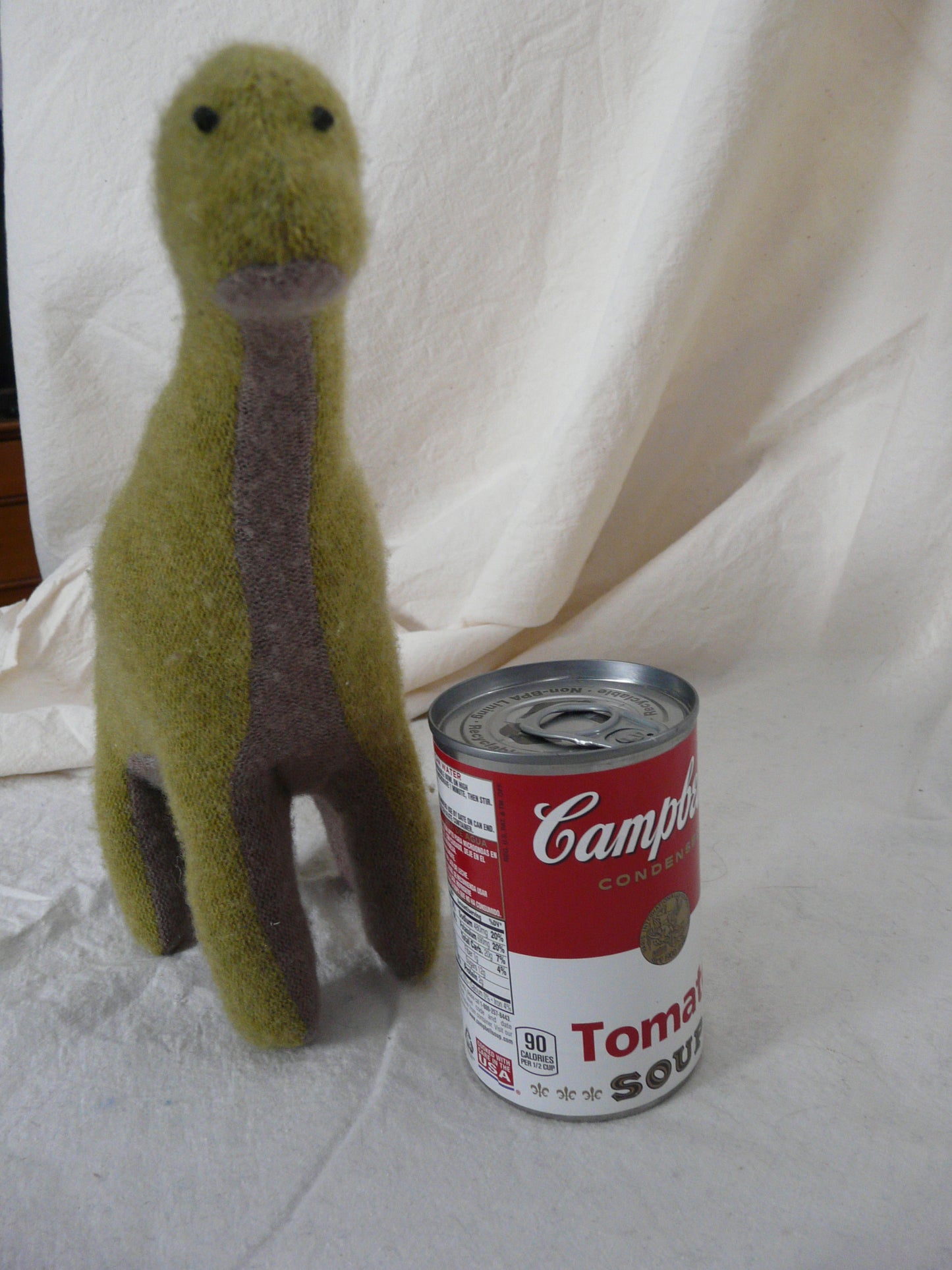 Stuffed Tall Dino - mossy green/taupe