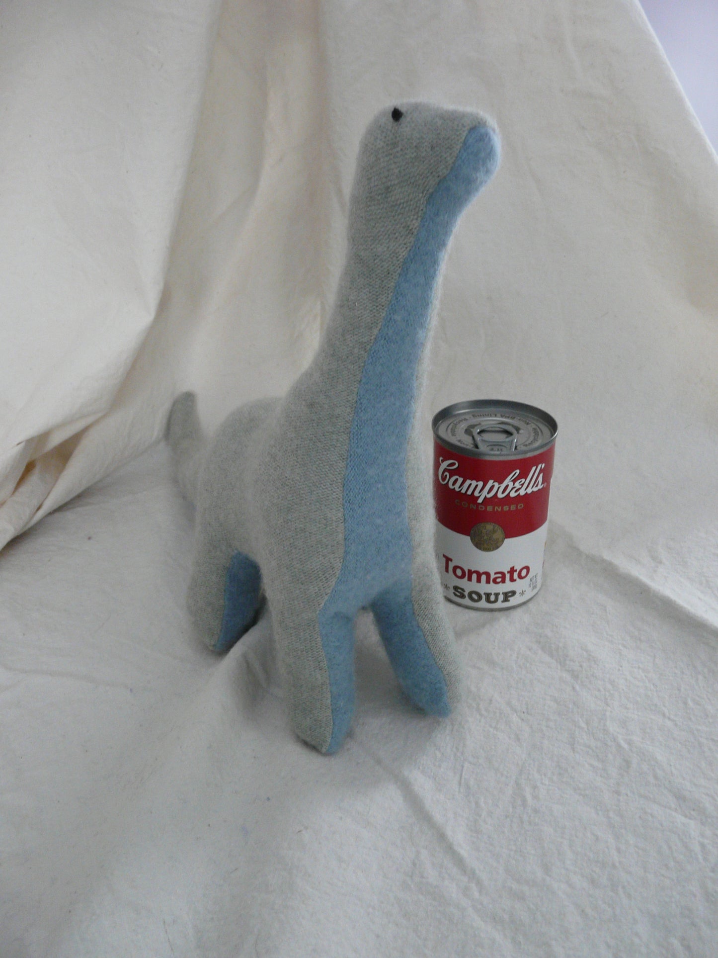 Stuffed Tall Dino - blue grey/blue
