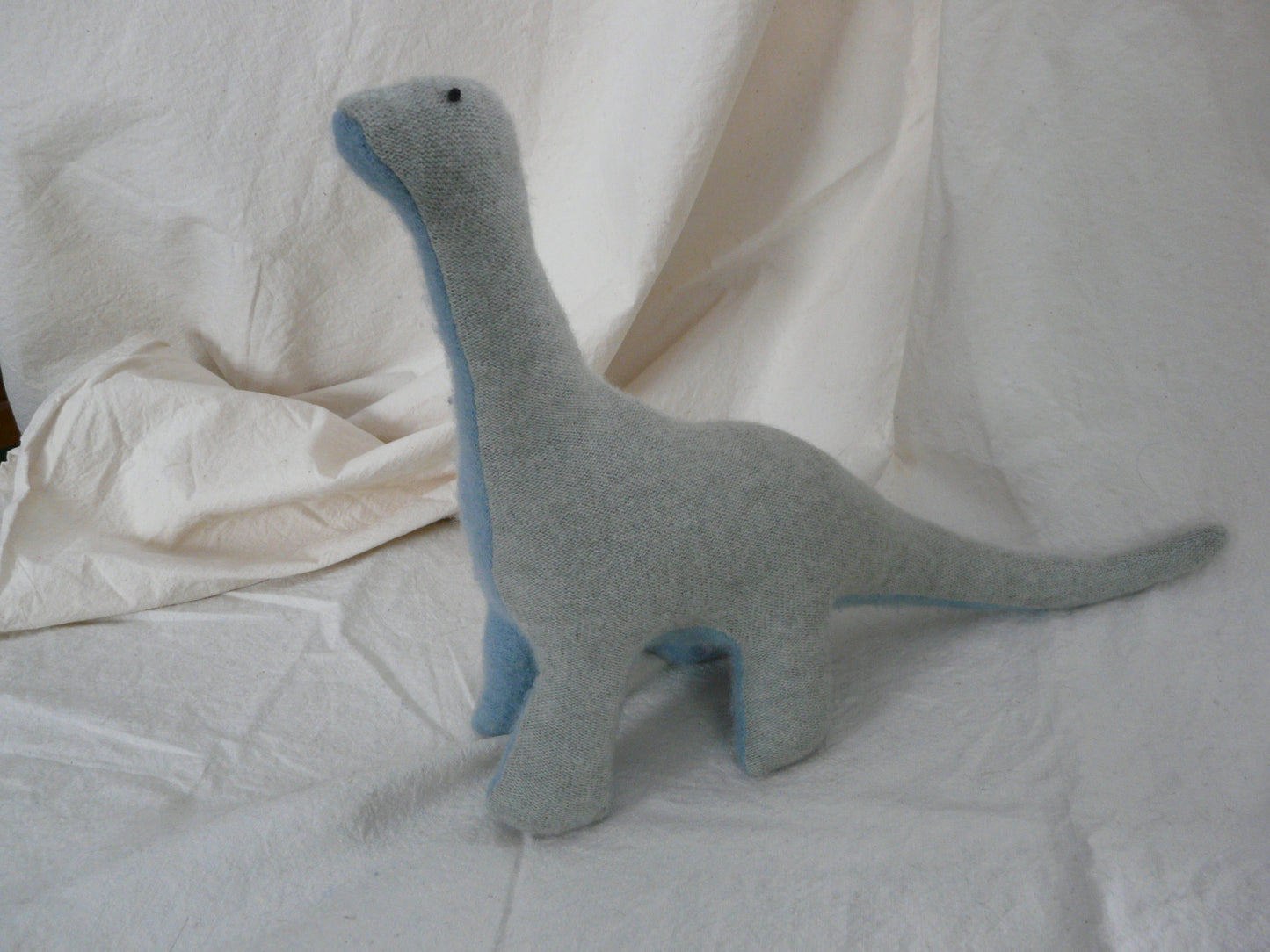 Stuffed Tall Dino - blue grey/blue