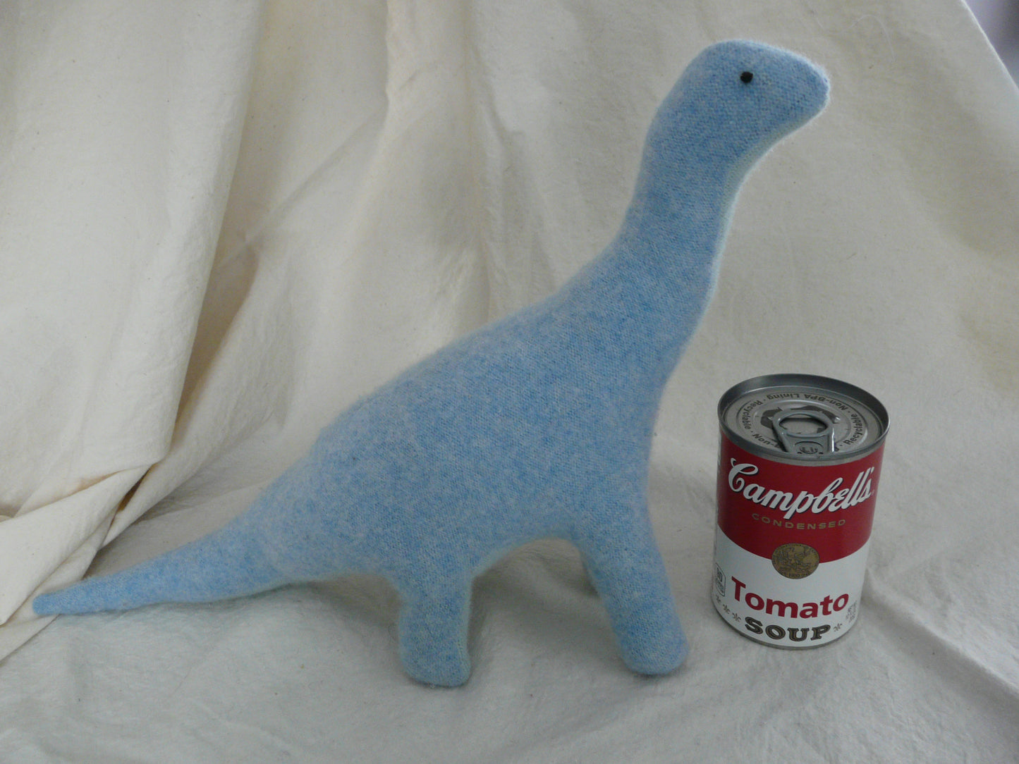 Stuffed Tall Dino - two shades of blue