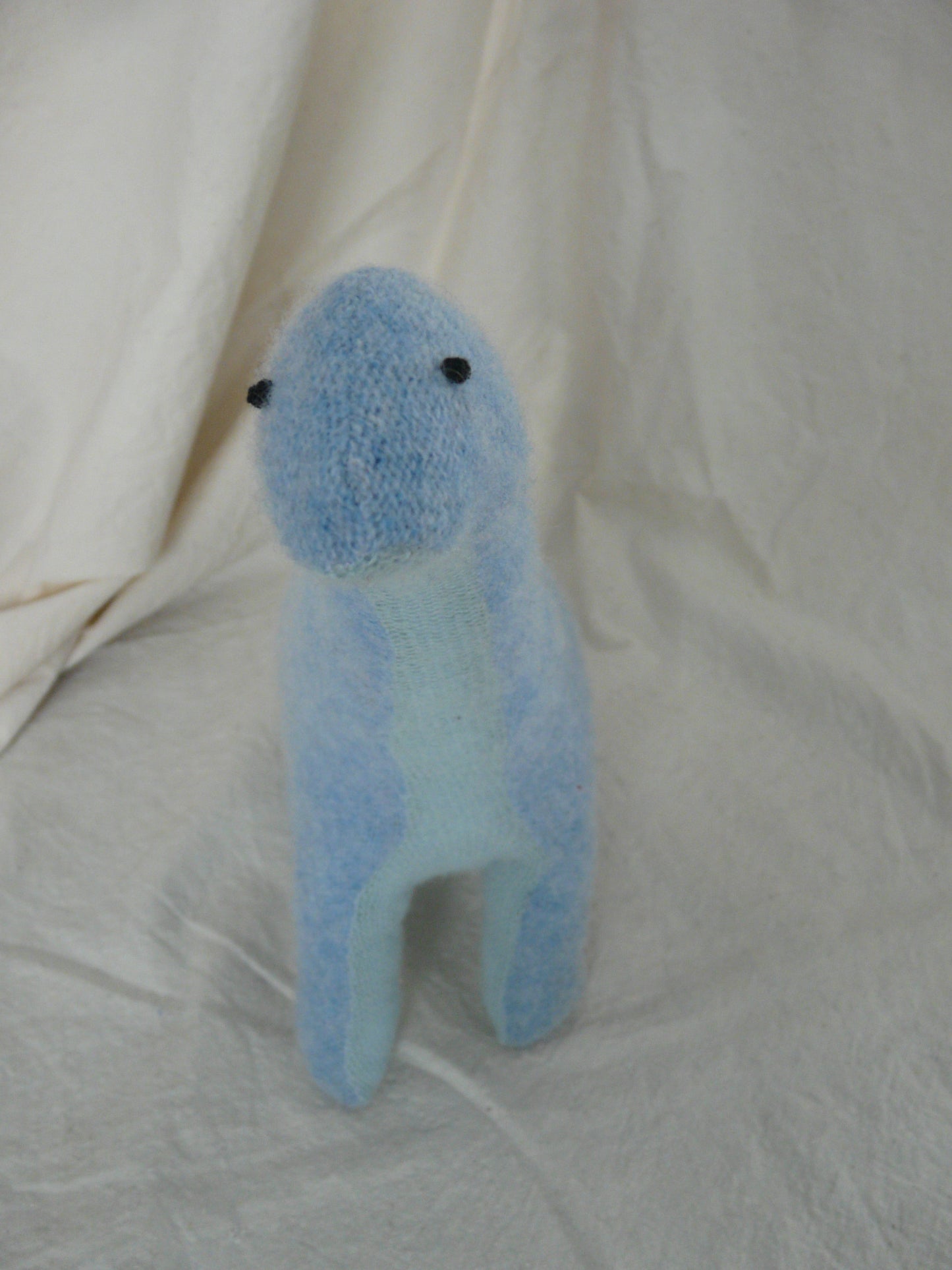 Stuffed Tall Dino - two shades of blue
