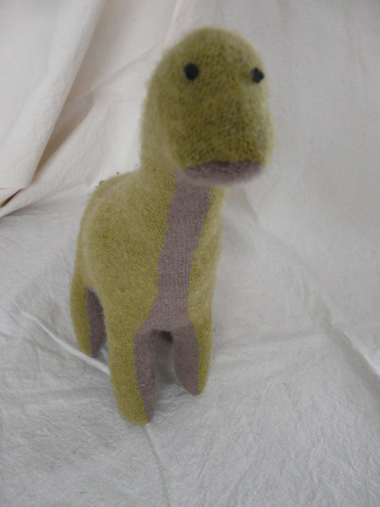 Stuffed Tall Dino - mossy green/taupe